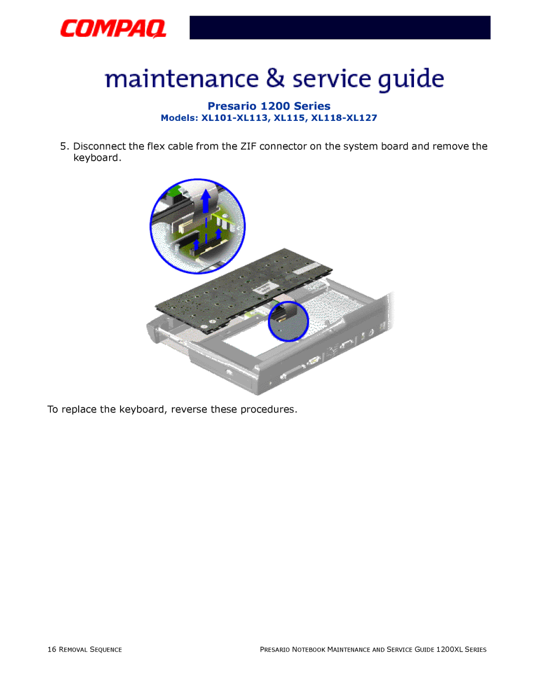 Compaq XL115, XL118-XL127, XL101-XL113 manual Presario 1200 Series 