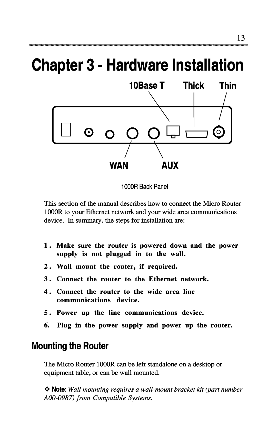 Compatible Systems 1000R manual 