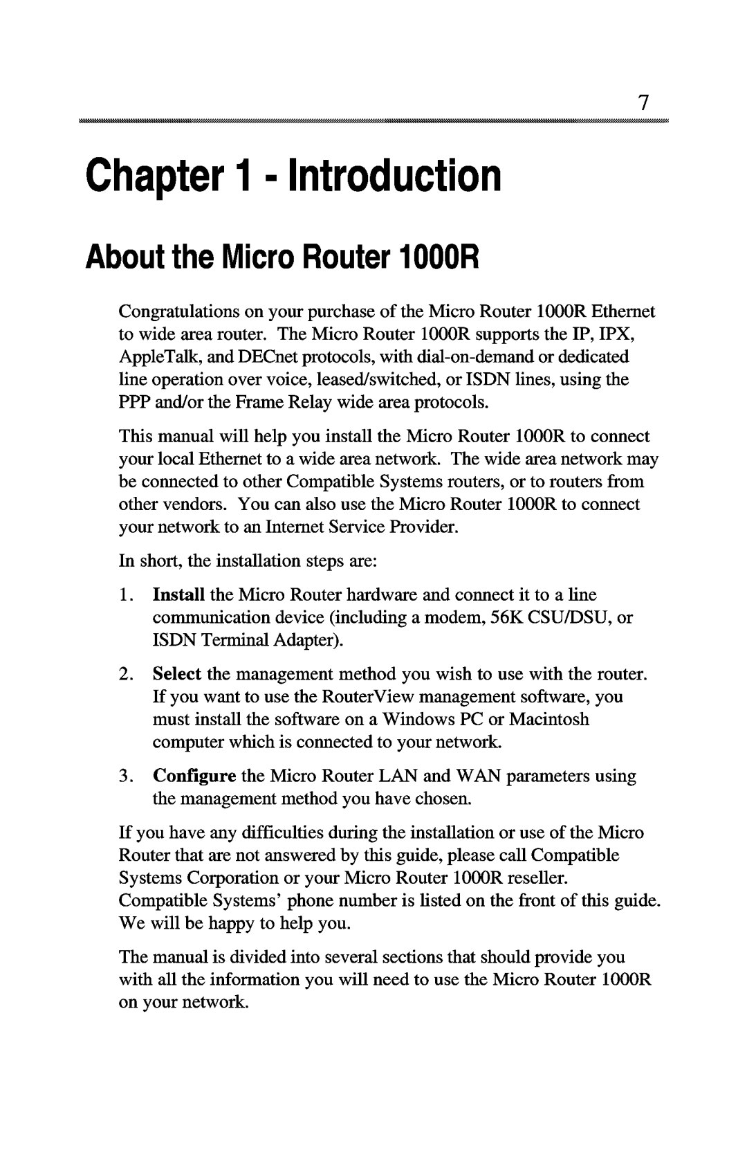 Compatible Systems 1000R manual 