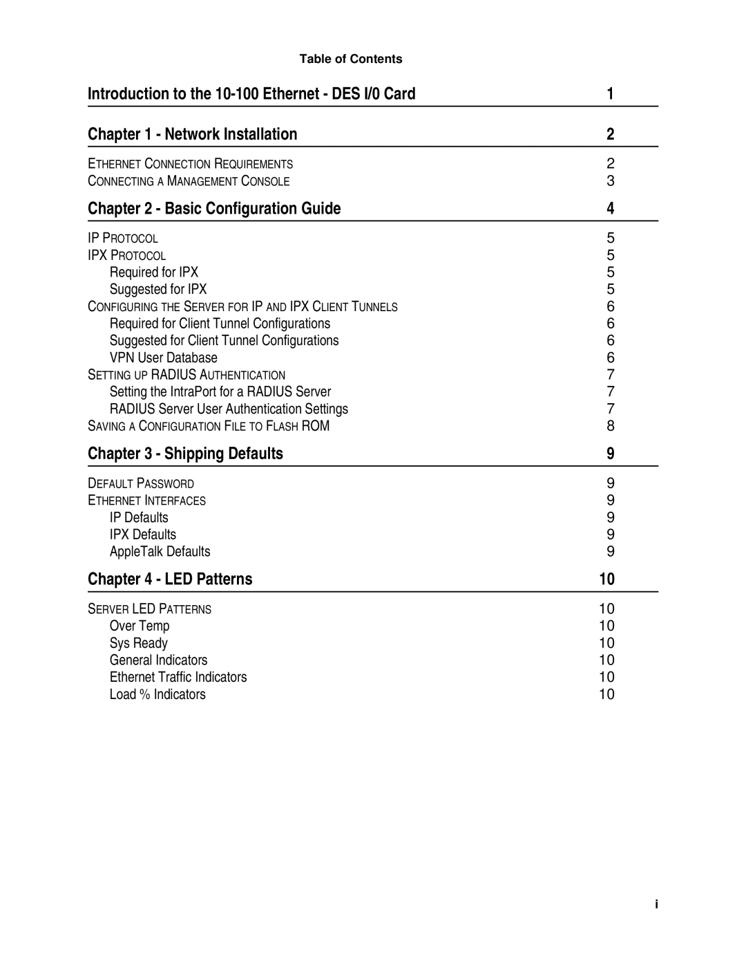 Compatible Systems 10/100 manual Basic Configuration Guide, Shipping Defaults, LED Patterns 