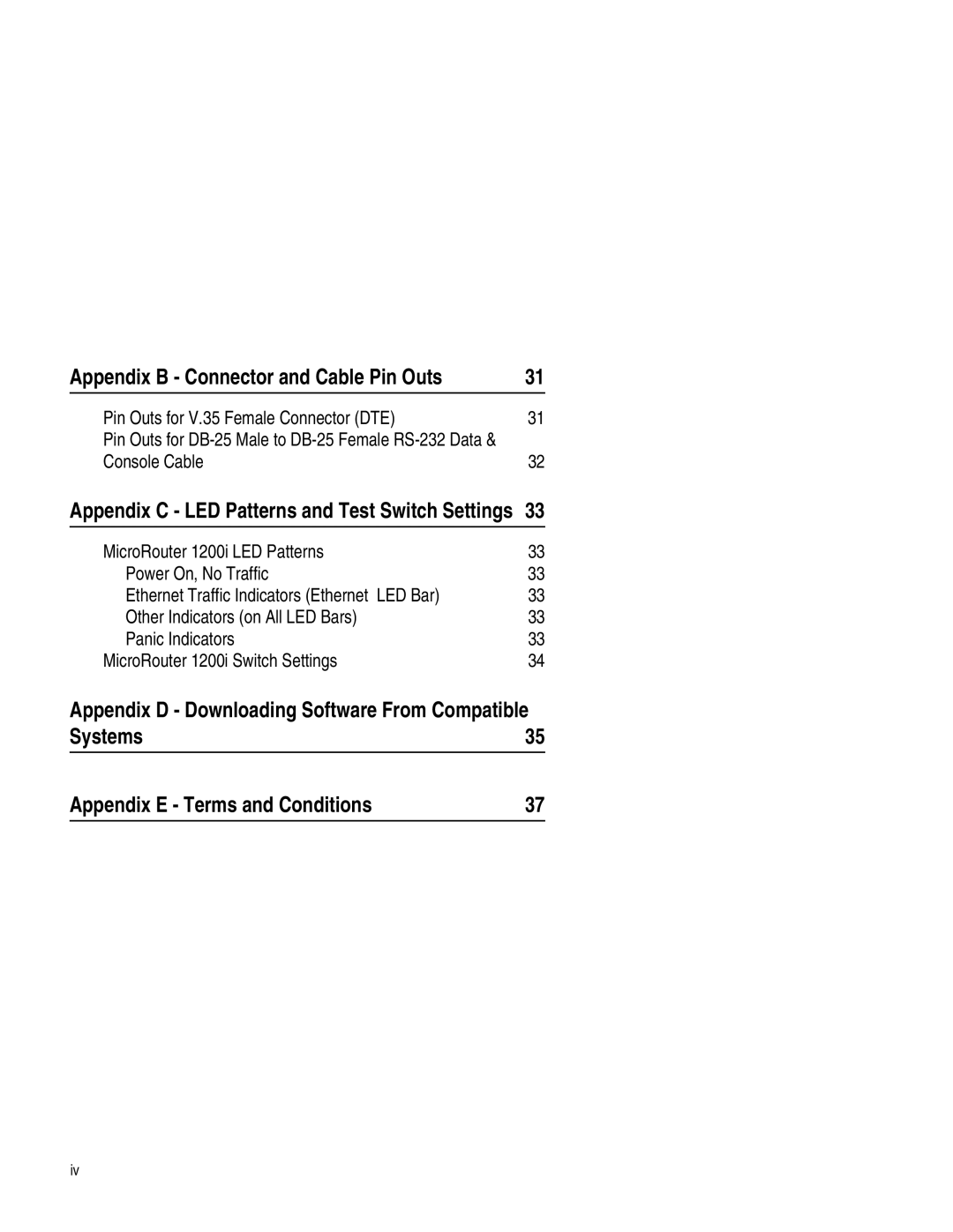 Compatible Systems 1200i manual Systems Appendix E Terms and Conditions, Appendix B Connector and Cable Pin Outs 