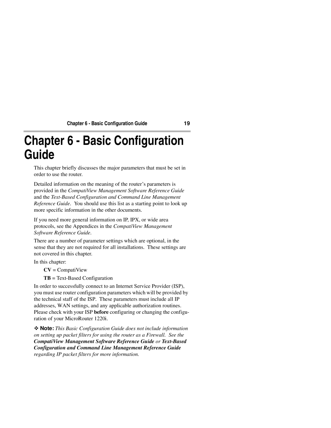 Compatible Systems 1220I manual Basic Configuration Guide 