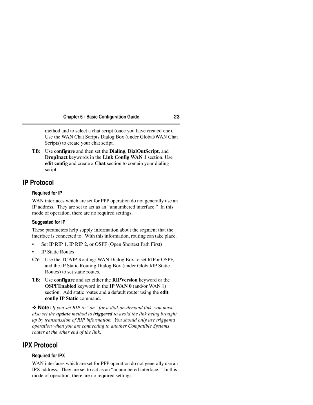 Compatible Systems 1220I manual IP Protocol 