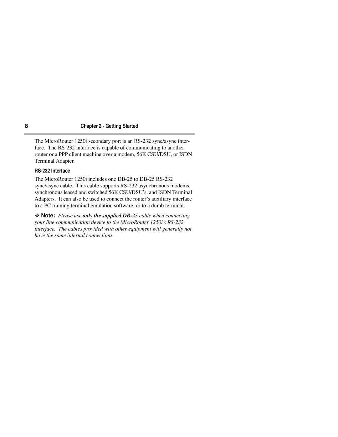 Compatible Systems 1250I manual RS-232 Interface 