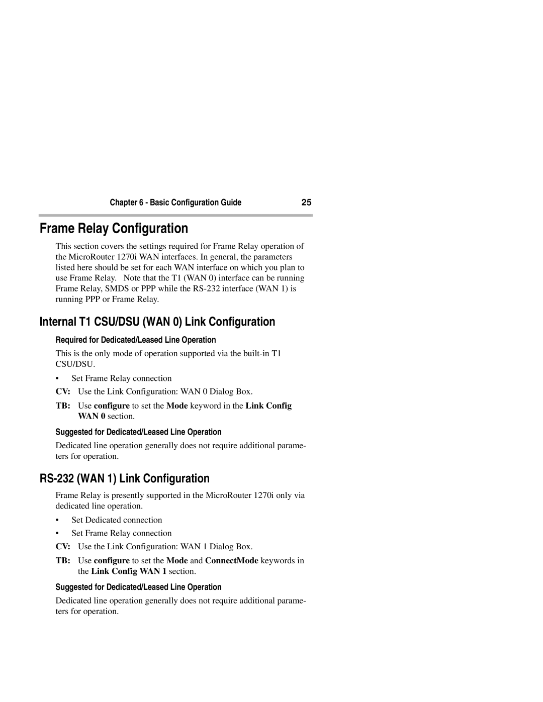 Compatible Systems 1270i manual Frame Relay Configuration 