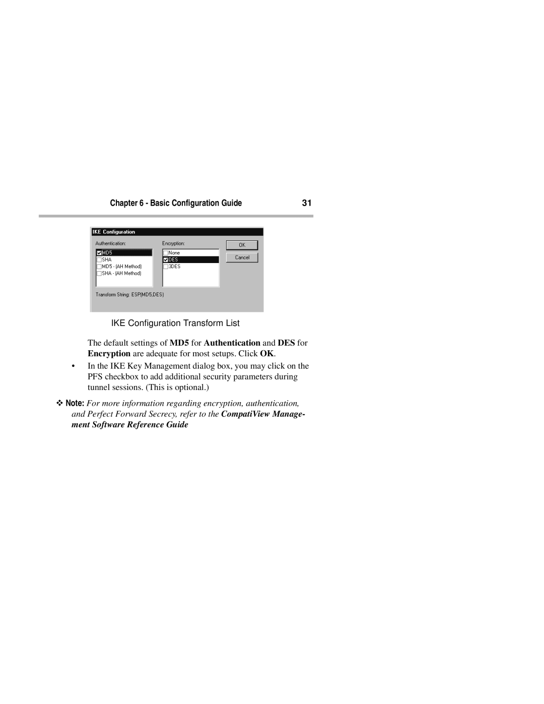 Compatible Systems 2+ manual IKE Configuration Transform List 