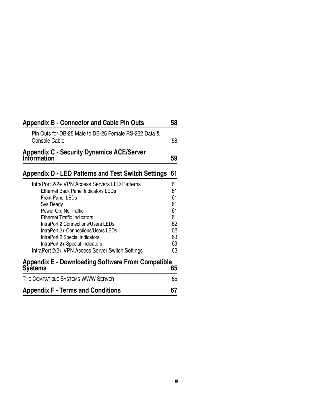 Compatible Systems 2+ manual Information, Systems, Appendix F Terms and Conditions, Iii 