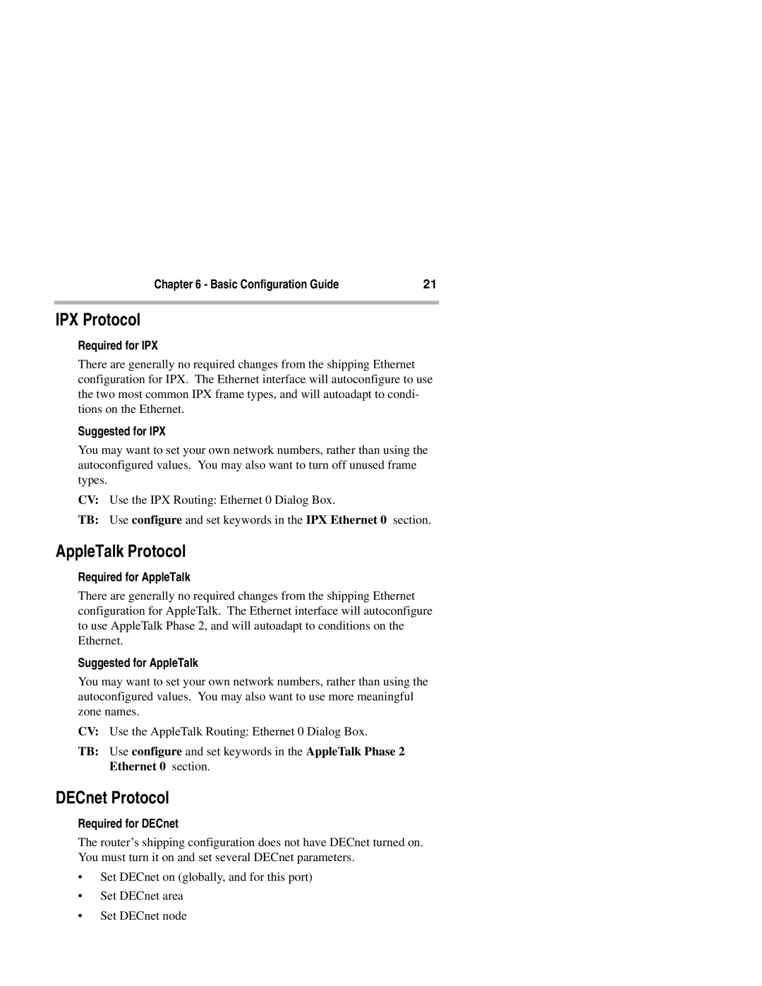 Compatible Systems 2200R manual IPX Protocol, AppleTalk Protocol, DECnet Protocol 