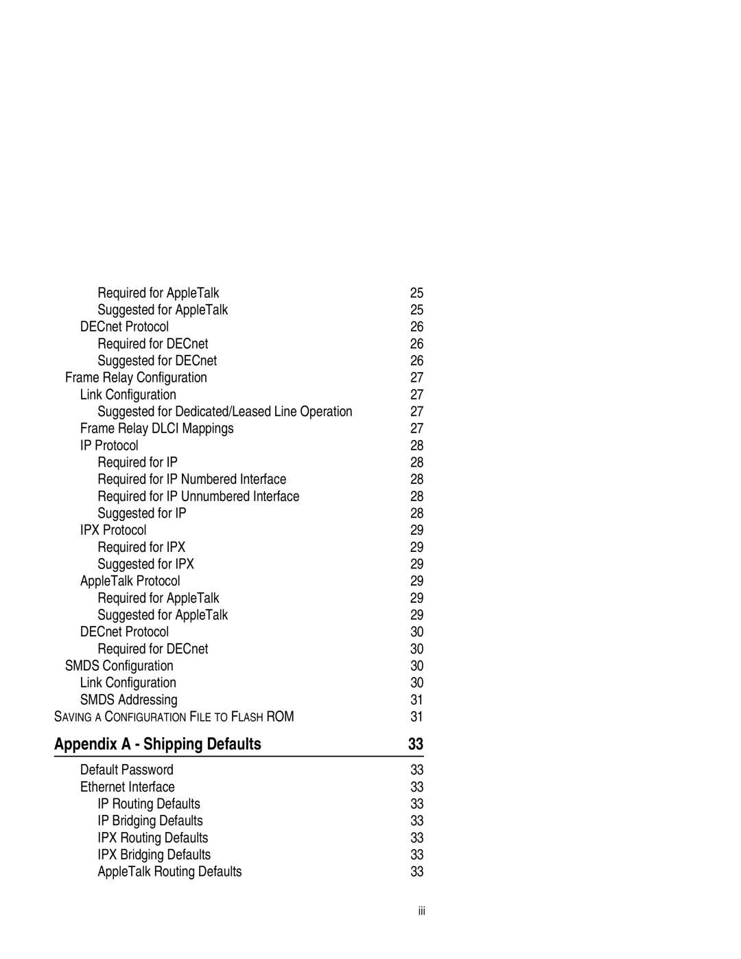 Compatible Systems 2200R manual Appendix a Shipping Defaults 