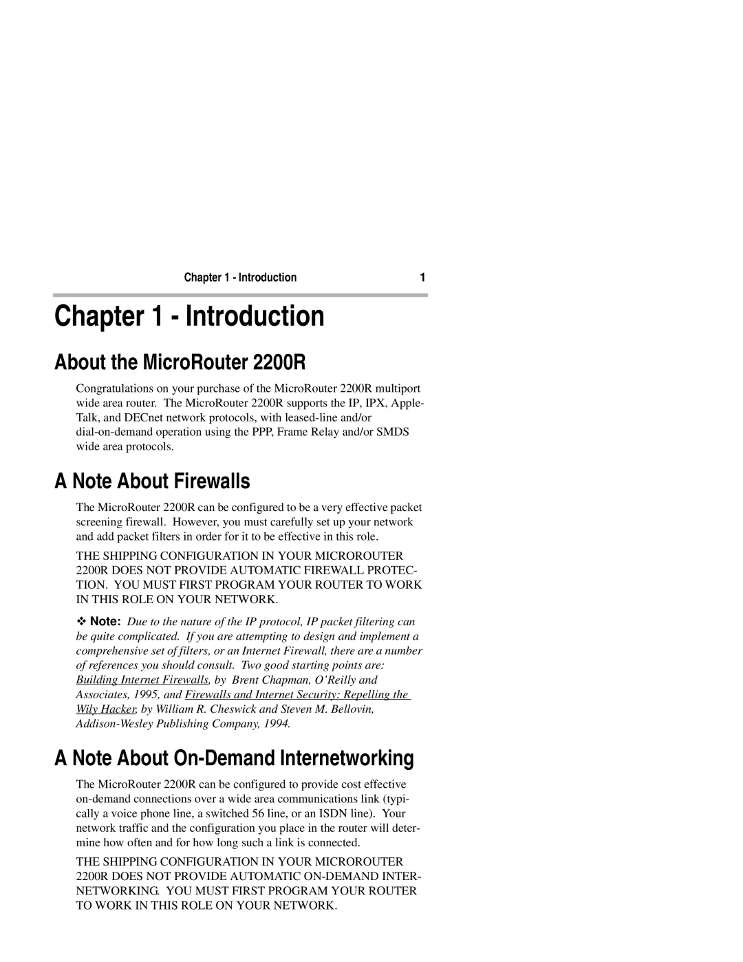 Compatible Systems manual Introduction, About the MicroRouter 2200R 