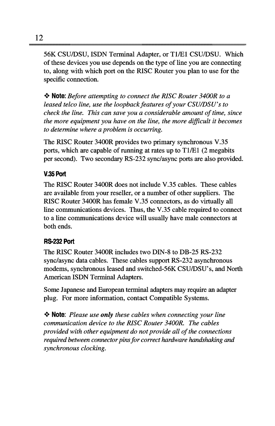 Compatible Systems 3400R manual 