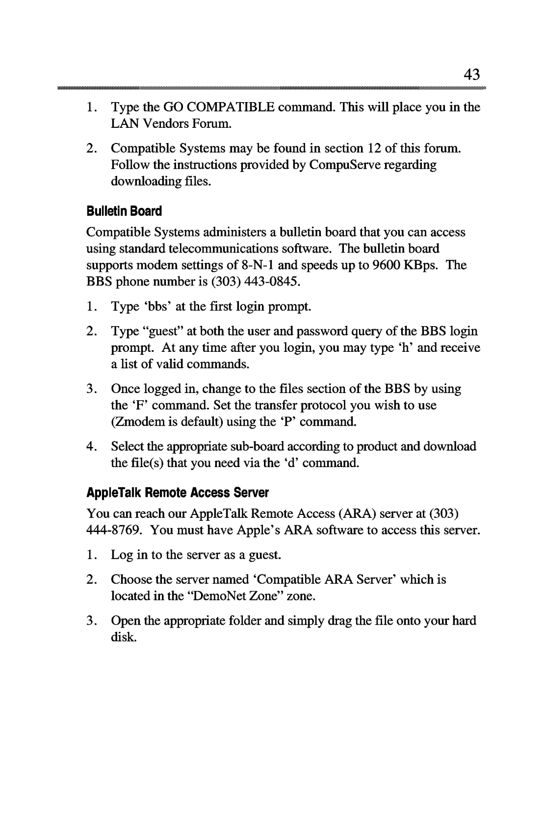 Compatible Systems 3400R manual 