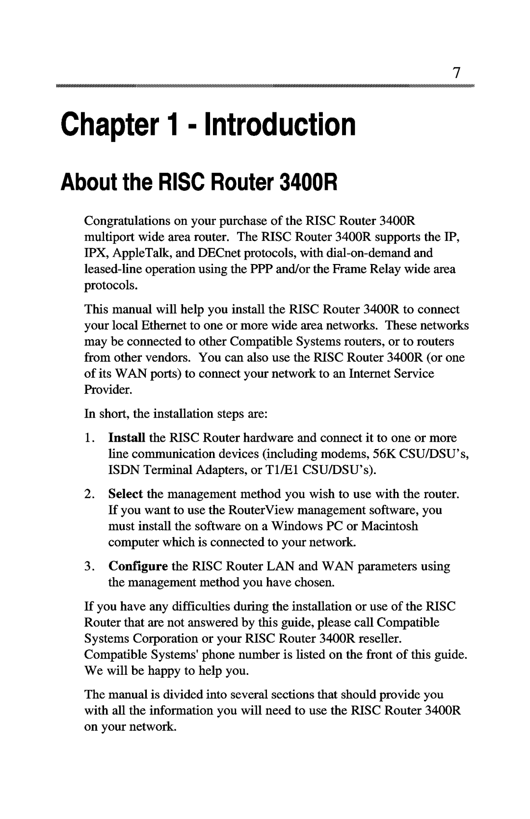 Compatible Systems 3400R manual 