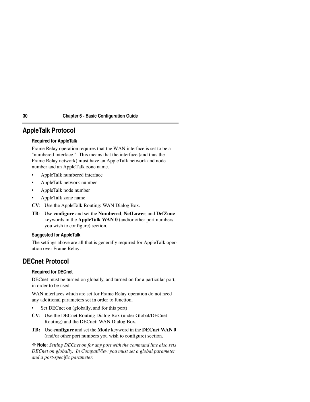 Compatible Systems 3500R manual TB Use configure and set the Mode keyword in the DECnet WAN 