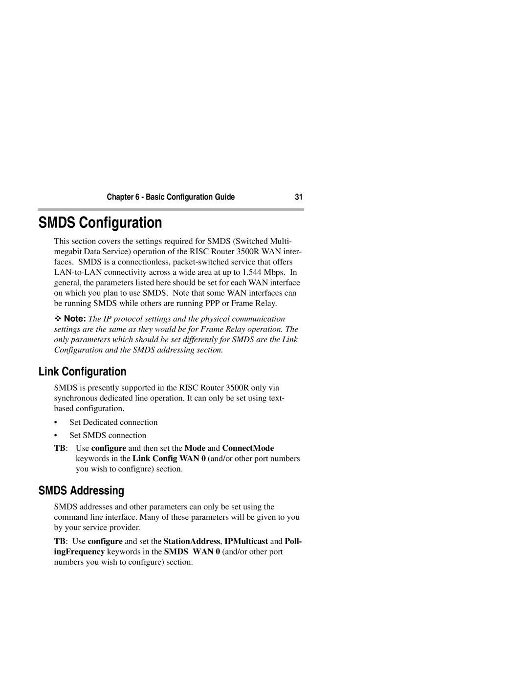 Compatible Systems 3500R manual Smds Configuration, Smds Addressing 