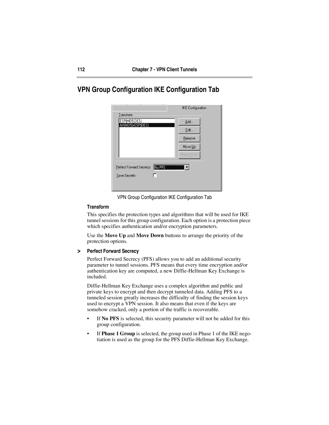 Compatible Systems 5.4 manual VPN Group Configuration IKE Configuration Tab 