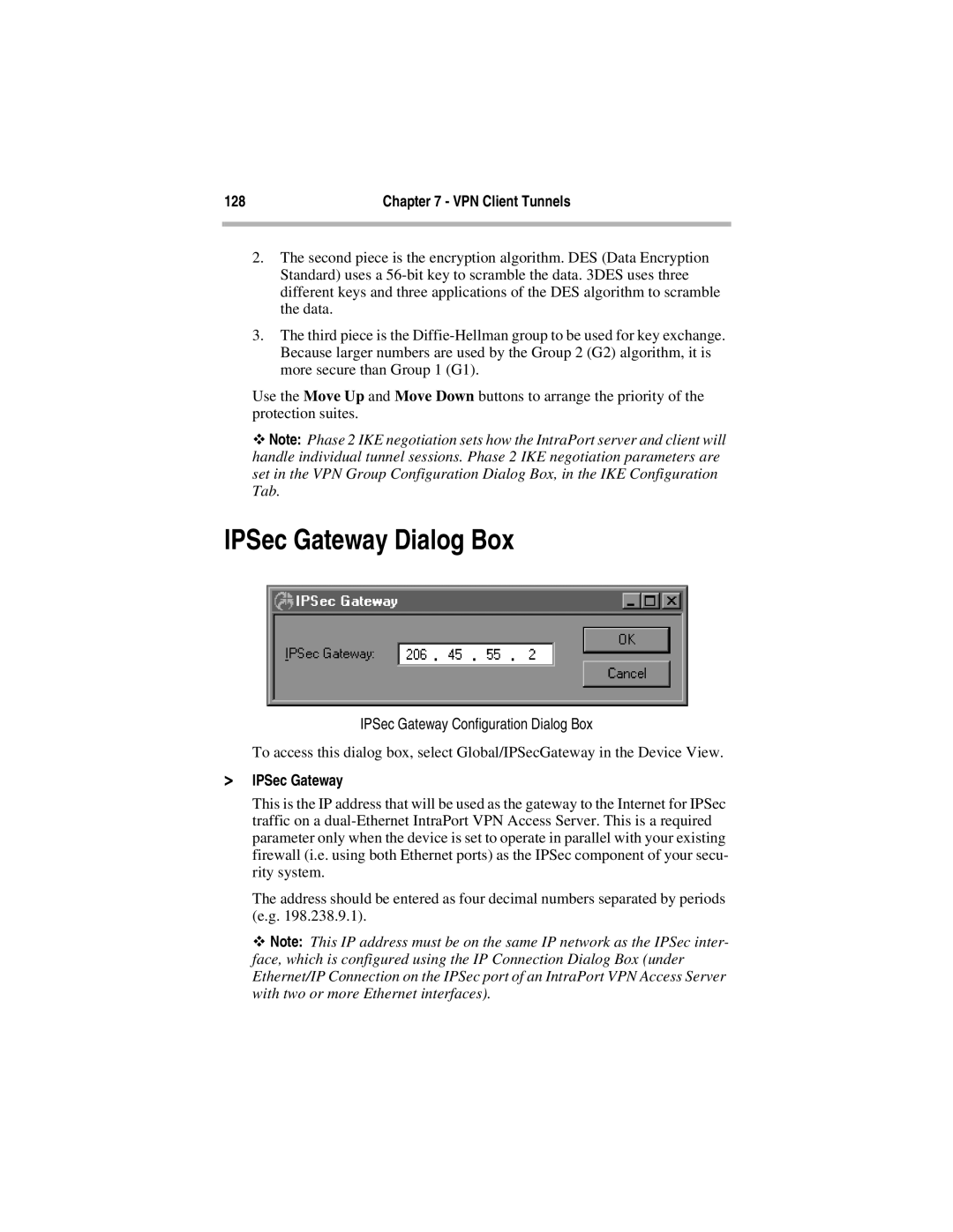 Compatible Systems 5.4 manual IPSec Gateway Dialog Box, IPSec Gateway Configuration Dialog Box 