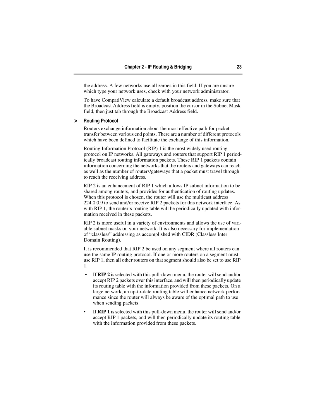 Compatible Systems 5.4 manual Routing Protocol 