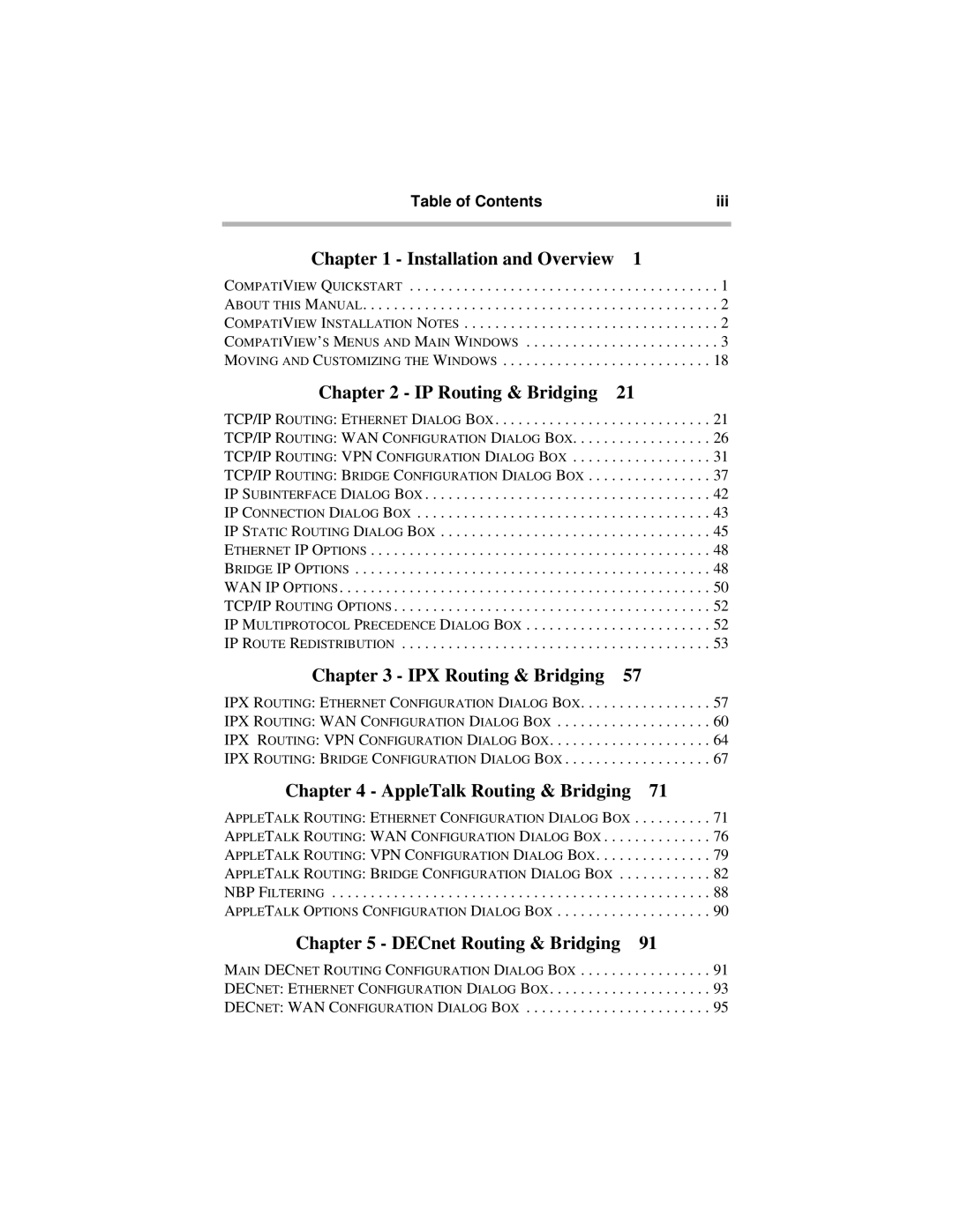 Compatible Systems 5.4 manual Installation and Overview, Table of Contents Iii 