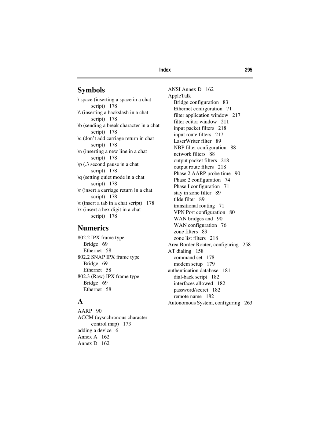 Compatible Systems 5.4 manual Symbols, Index 295 