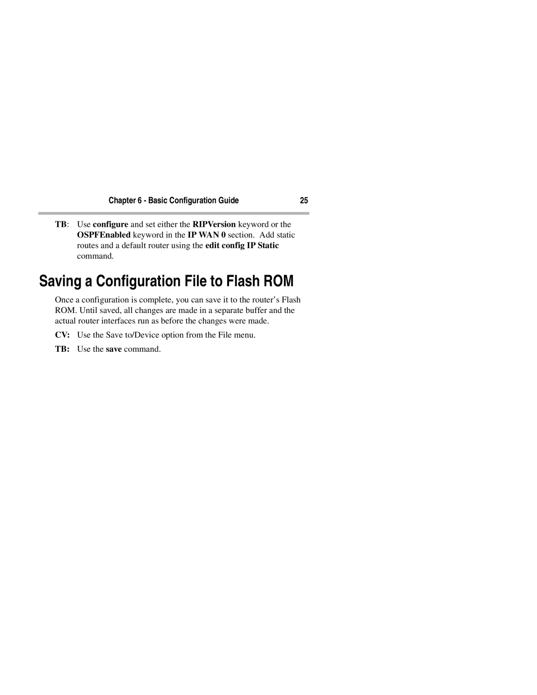 Compatible Systems 900i manual Saving a Configuration File to Flash ROM 