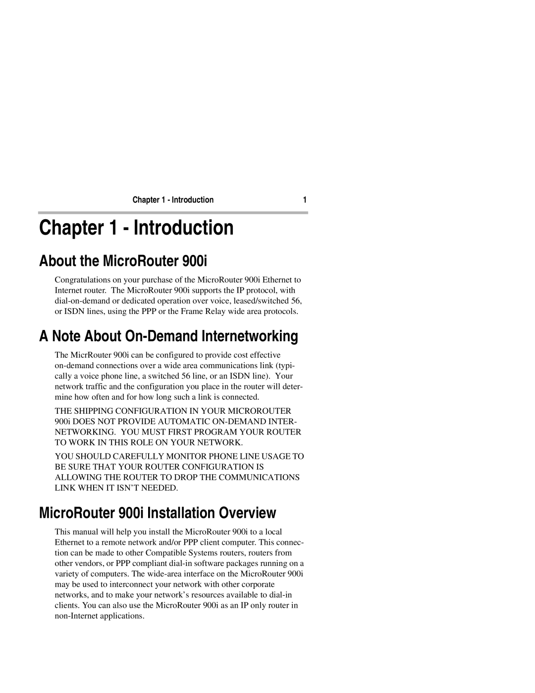 Compatible Systems manual Introduction, About the MicroRouter, MicroRouter 900i Installation Overview 