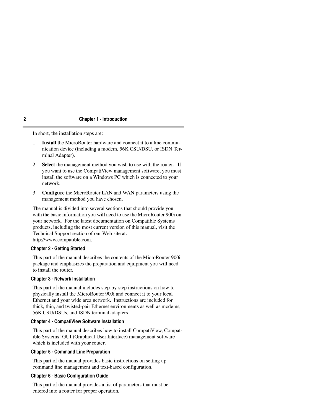 Compatible Systems 900i Getting Started, Network Installation, CompatiView Software Installation, Command Line Preparation 