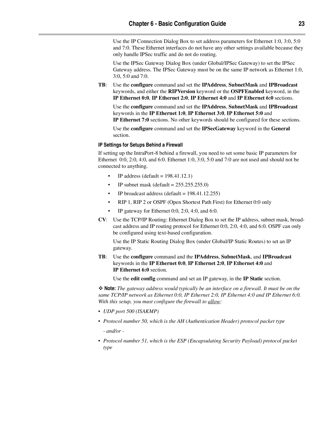 Compatible Systems Enterprise-8, A00-1869 manual IP Settings for Setups Behind a Firewall 