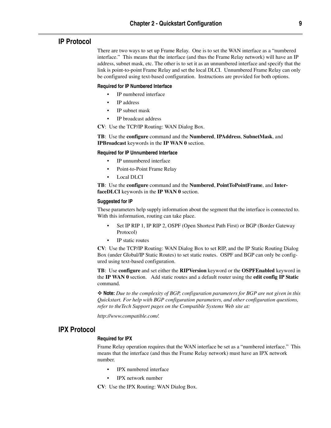 Compatible Systems DS3-10/100 manual Required for IP Numbered Interface, Required for IP Unnumbered Interface 