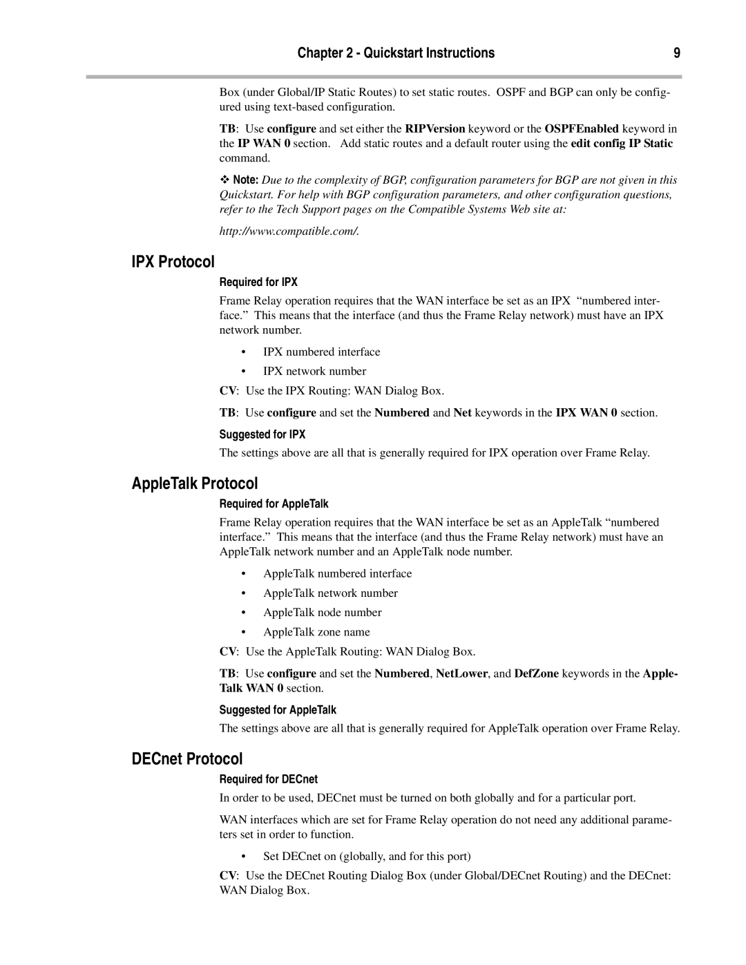 Compatible Systems DS3 manual Suggested for IPX 