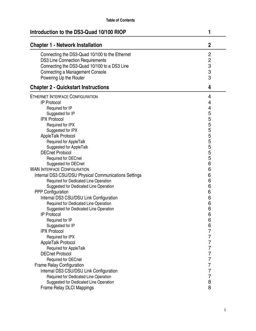 Compatible Systems DS3 manual Quickstart Instructions, Table of Contents 