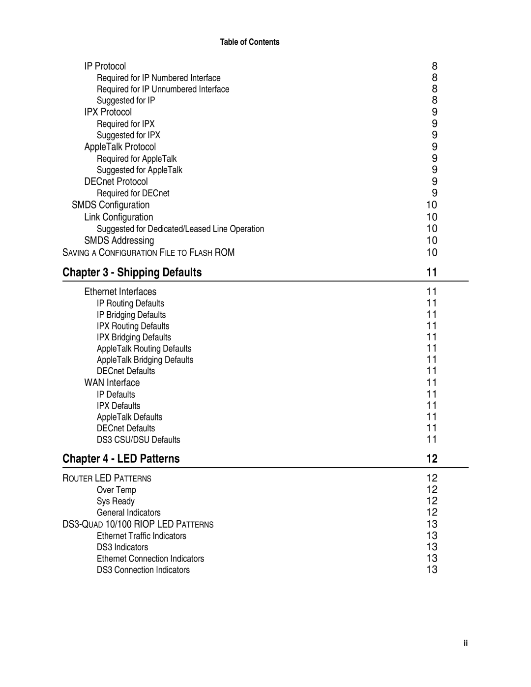 Compatible Systems DS3 manual Shipping Defaults, LED Patterns 