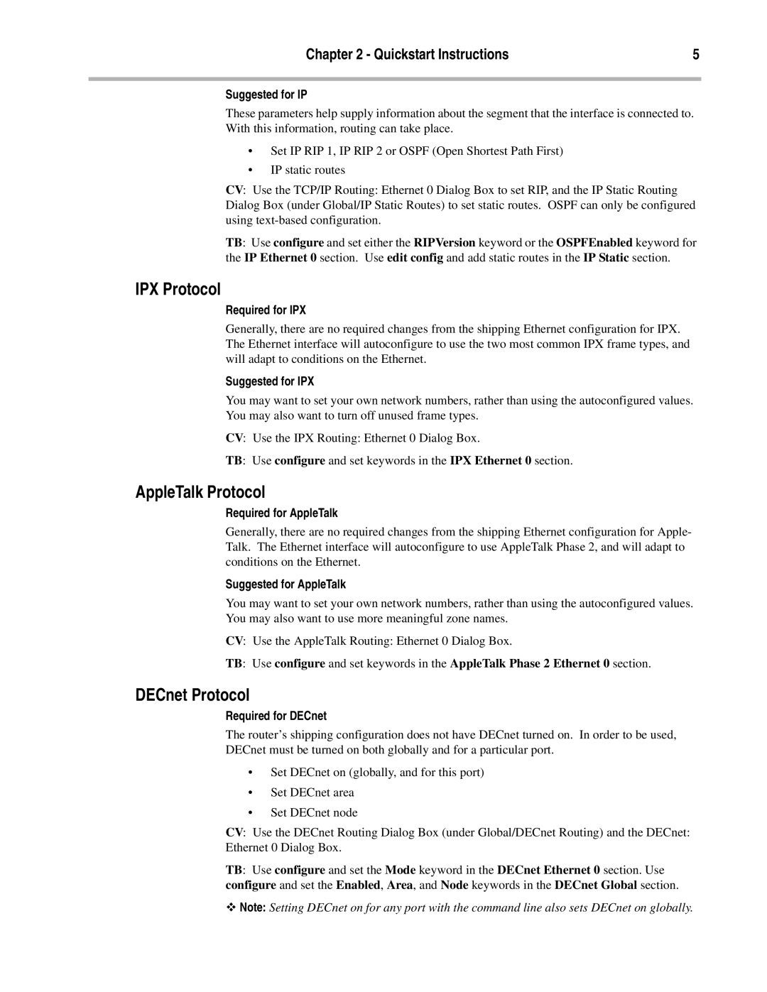 Compatible Systems V.35 manual IPX Protocol, AppleTalk Protocol, DECnet Protocol 