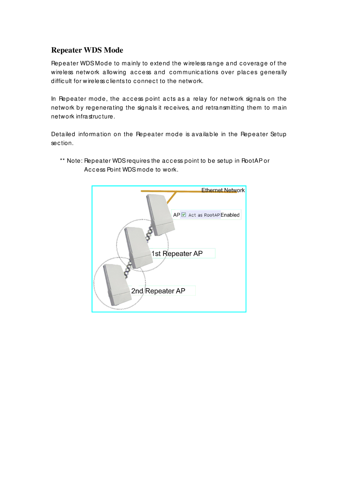 Compex Systems 802.11N manual Repeater WDS Mode 