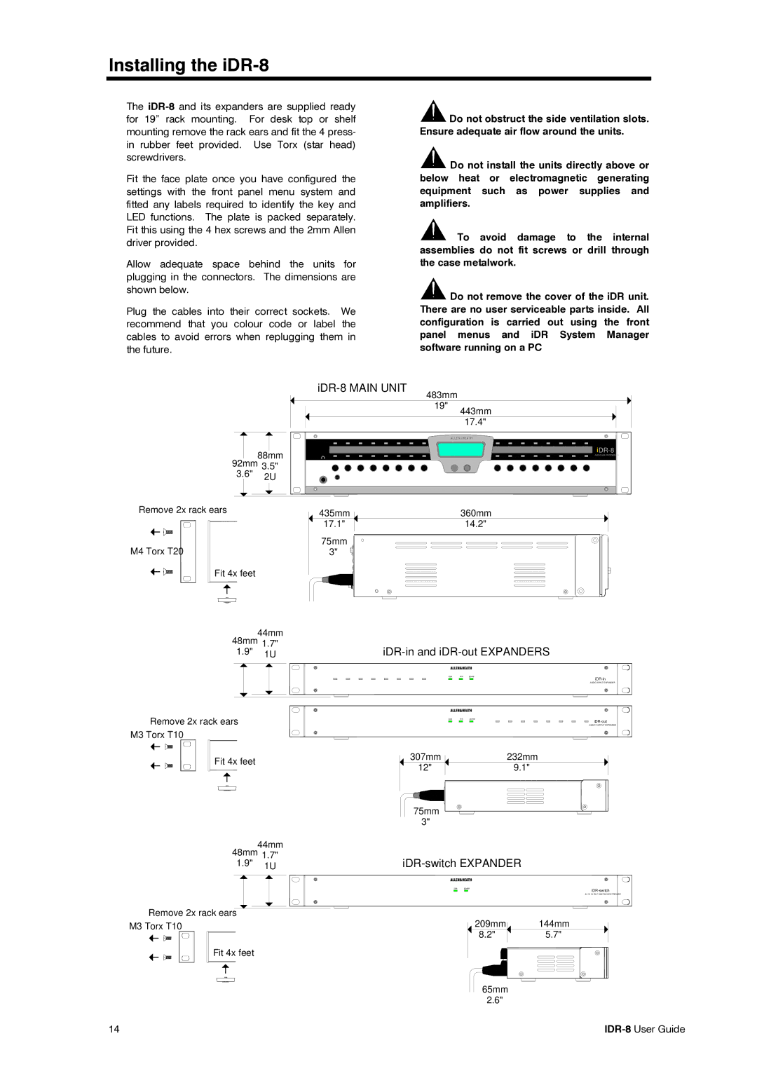 Compex Systems AP4530 manual Installing the iDR-8, IDR-8 Main Unit 