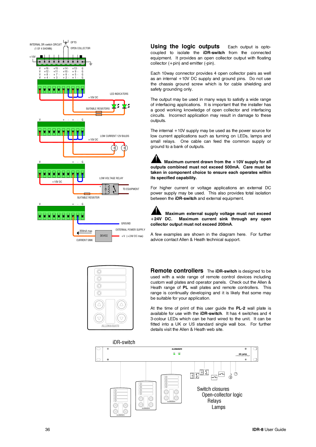 Compex Systems AP4530 manual Using the logic outputs Each output is opto 