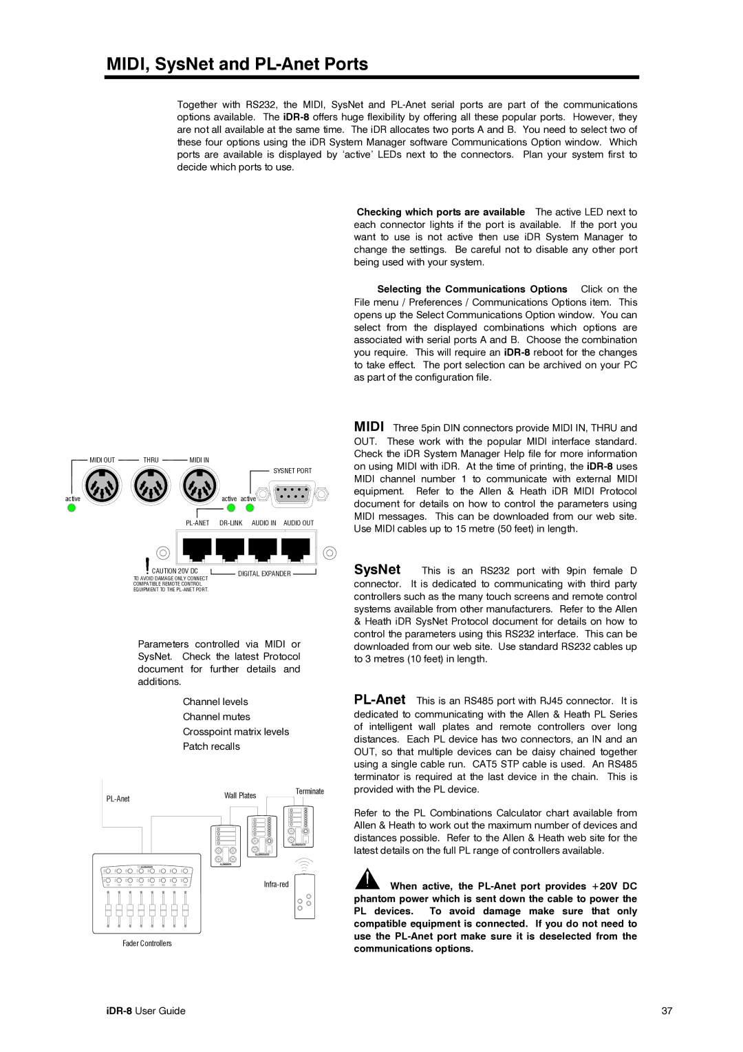 Compex Systems AP4530 manual MIDI, SysNet and PL-Anet Ports, Selecting the Communications Options Click on 