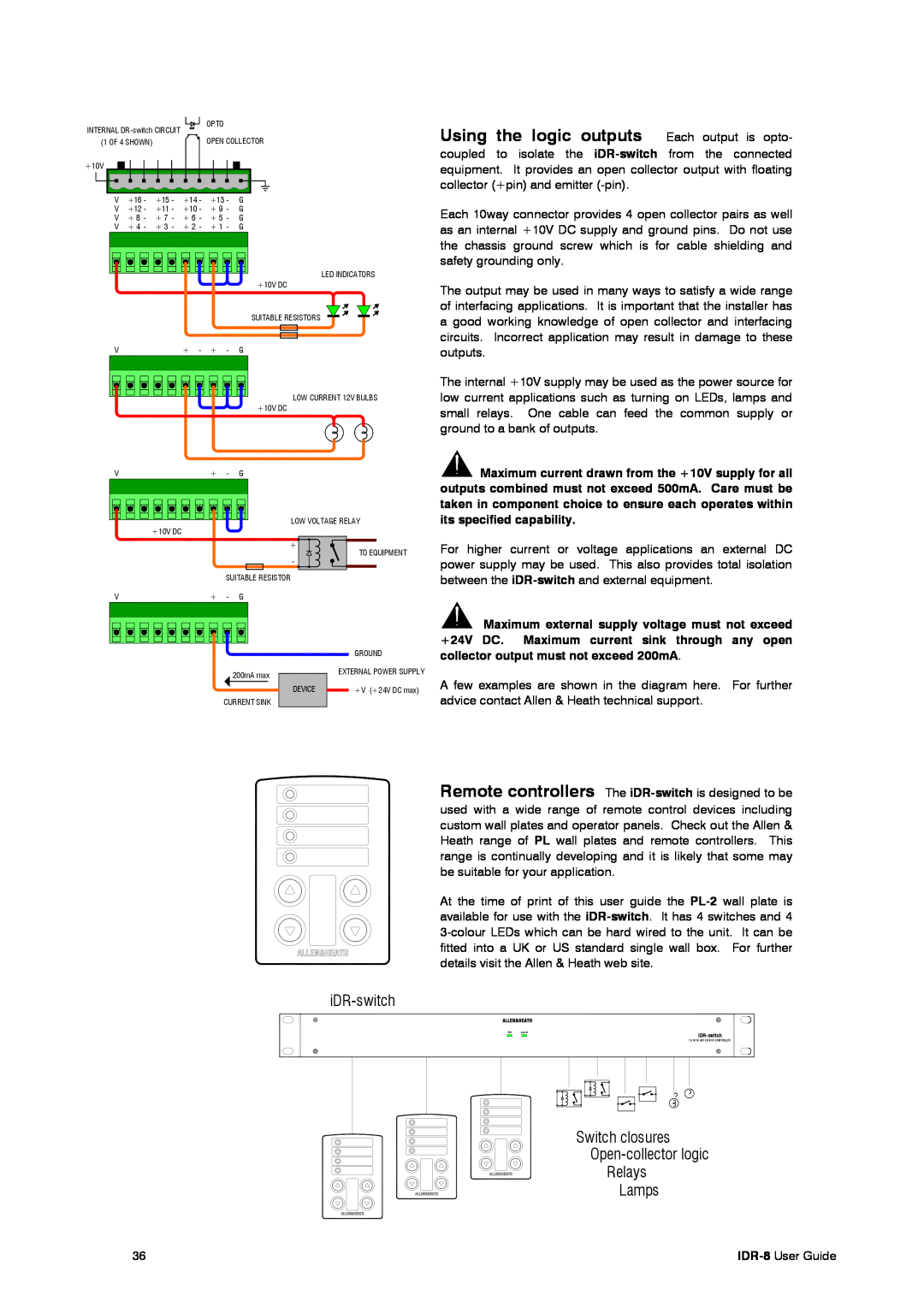 Compex Systems AP4530 manual Using the logic outputs Each output is opto, iDR-switch 