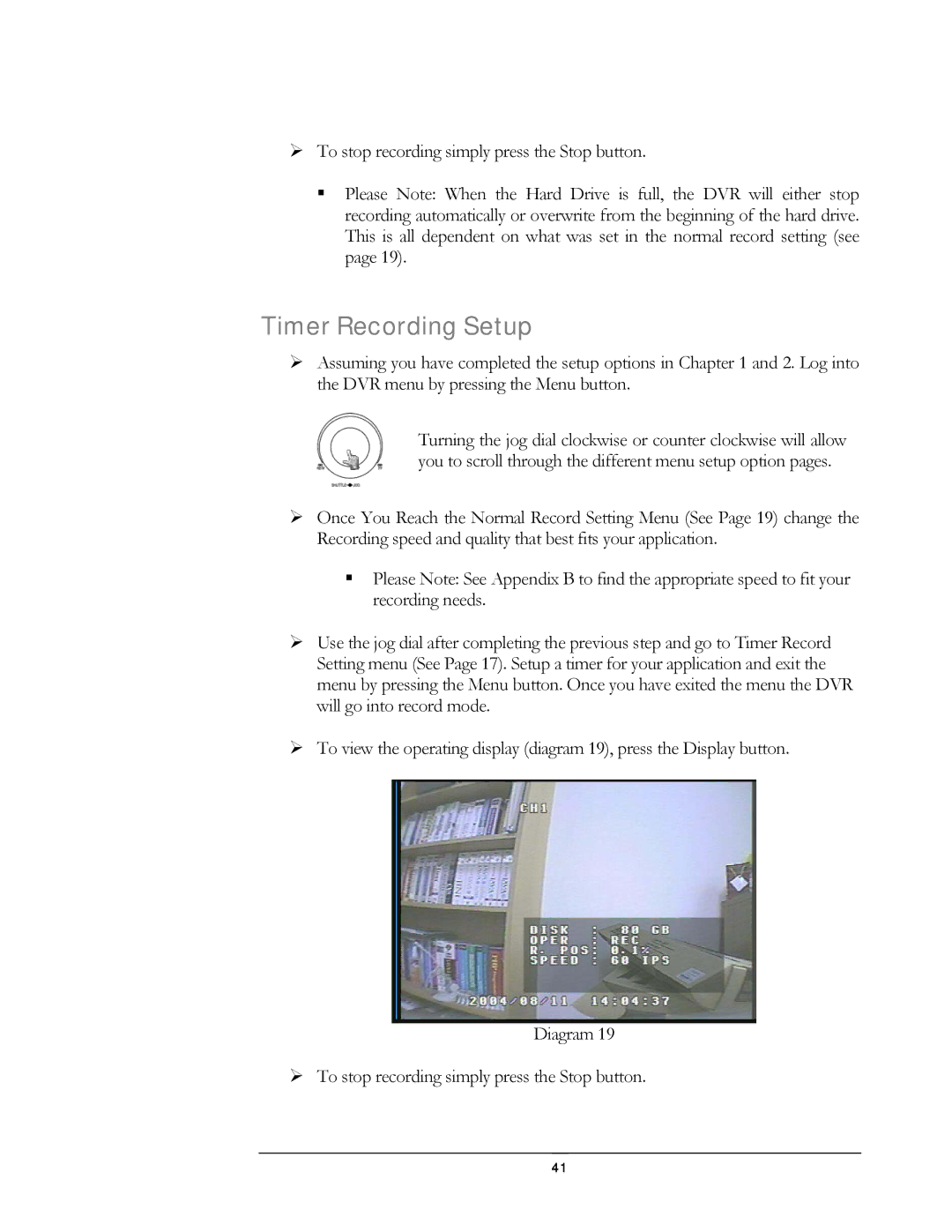 Compex Systems DVR4-80 user manual Timer Recording Setup 