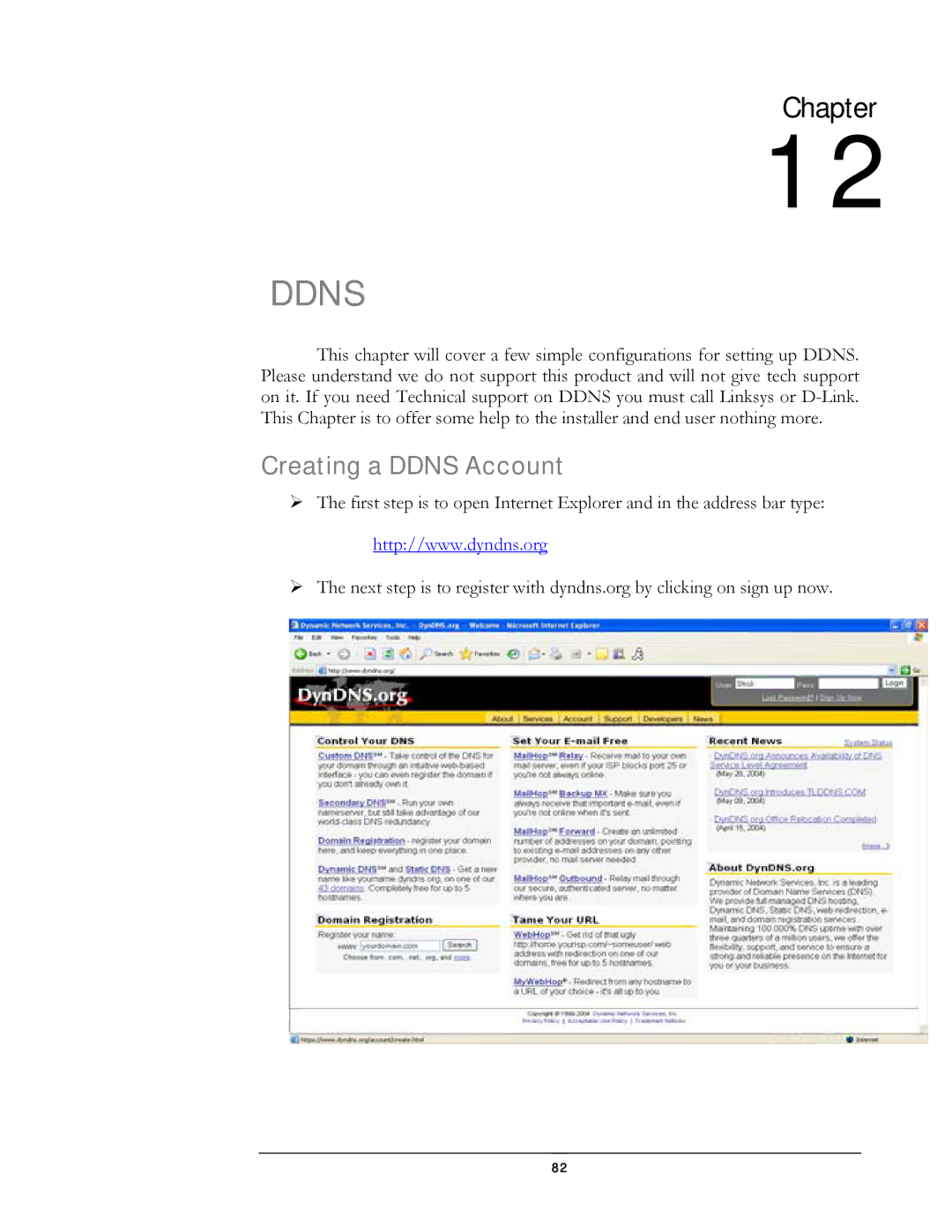 Compex Systems DVR4-80 user manual Creating a Ddns Account 