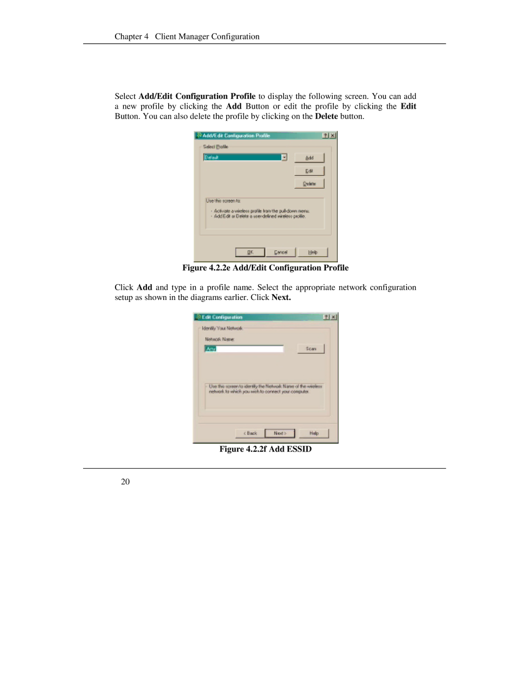 Compex Systems WL11A+ manual 2e Add/Edit Configuration Profile 