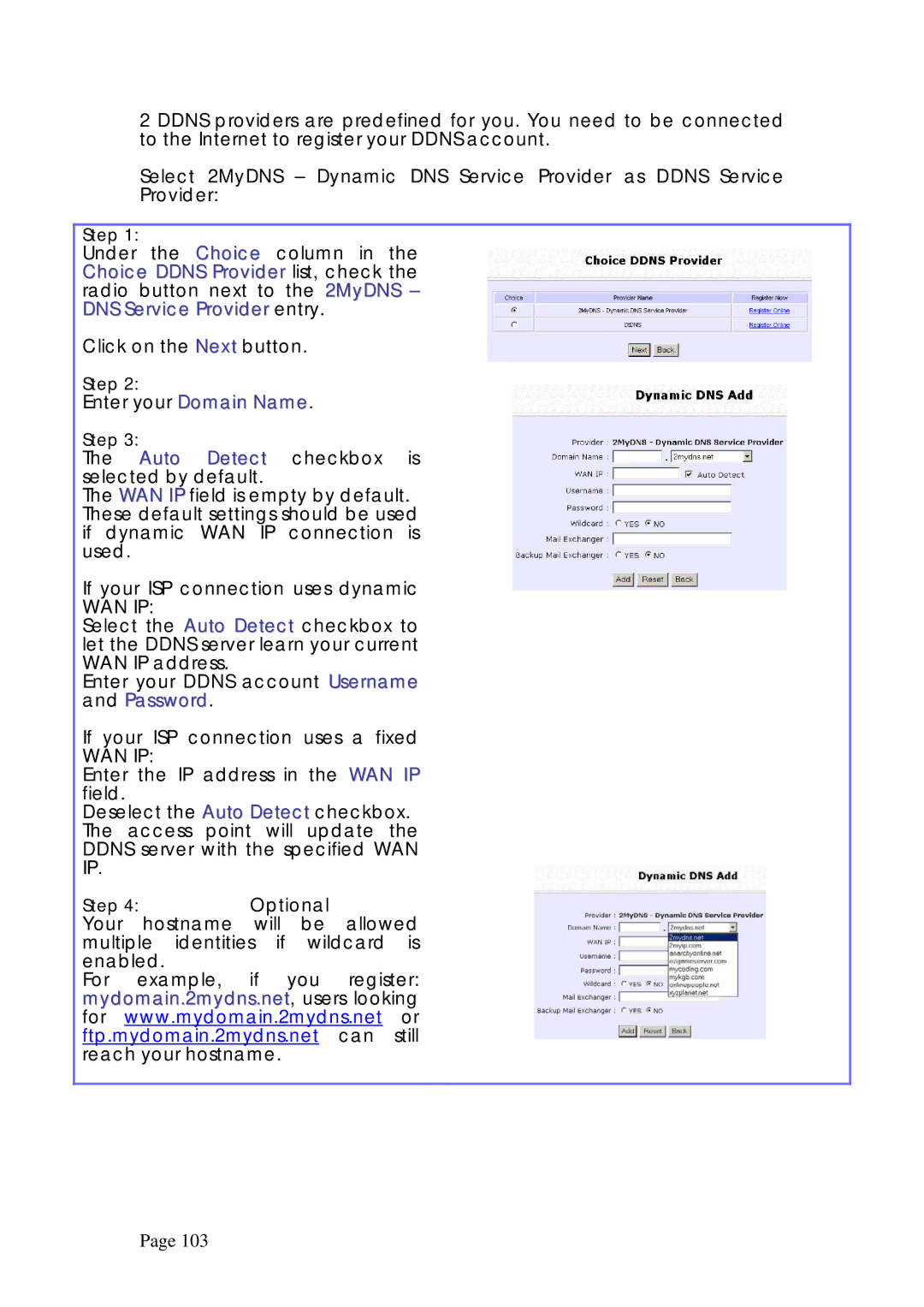 Compex Systems WPE53G manual Enter your Ddns account Username and Password 