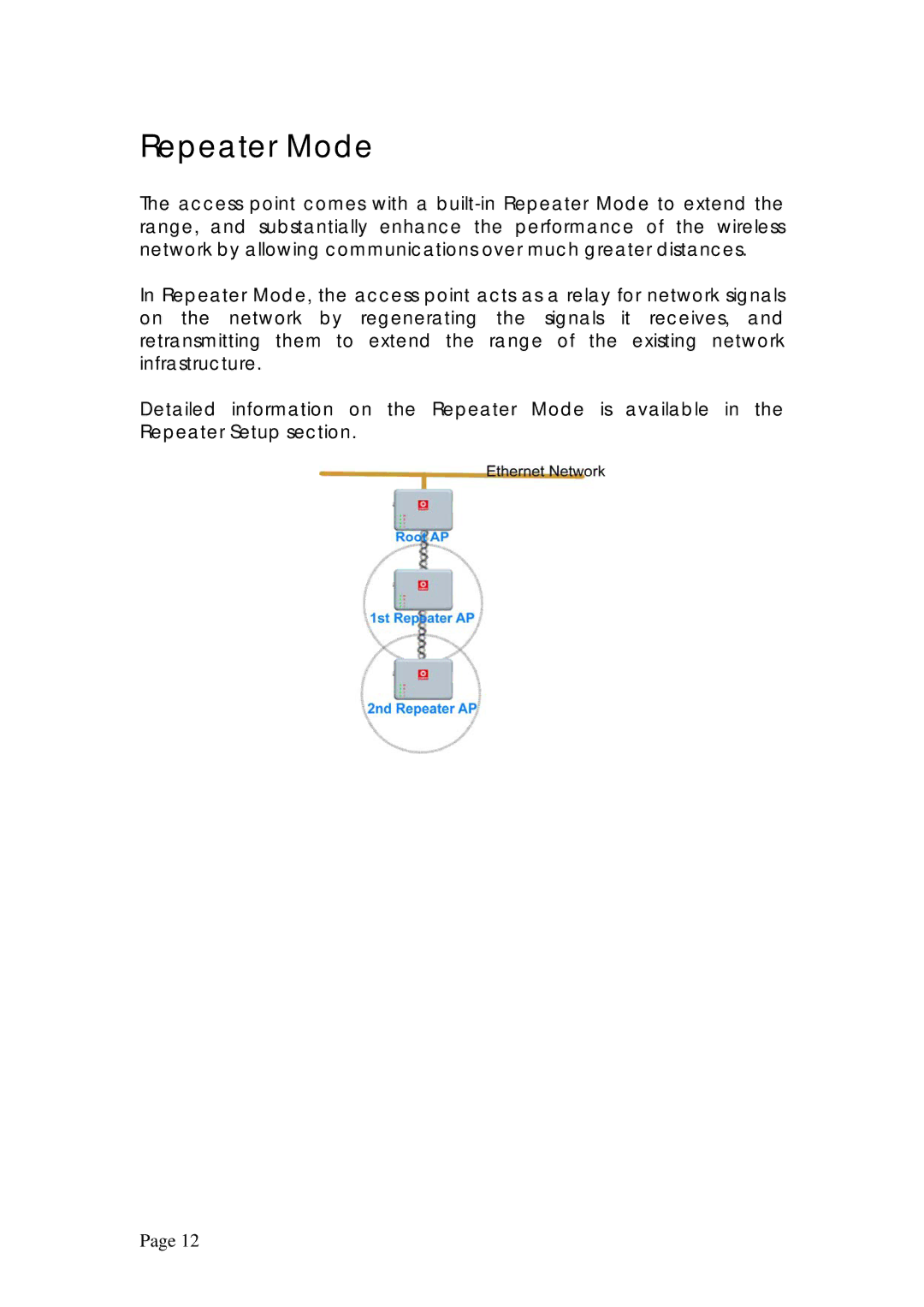 Compex Systems WPE53G manual Repeater Mode 