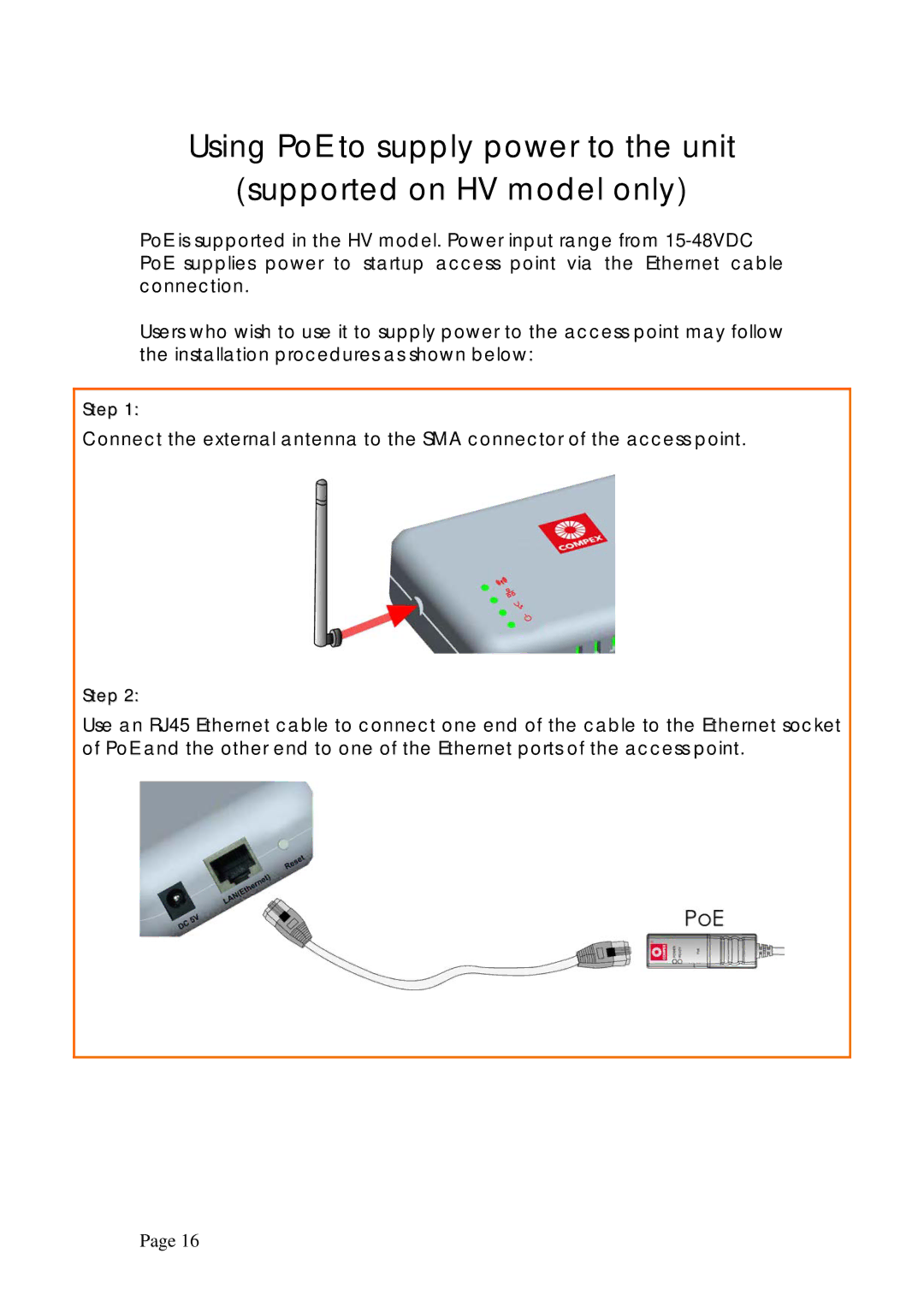 Compex Systems WPE53G manual Step 