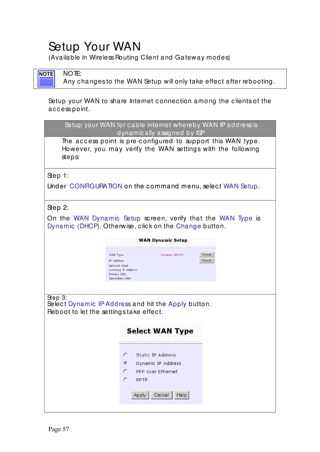 Compex Systems WPE53G manual Setup Your WAN 