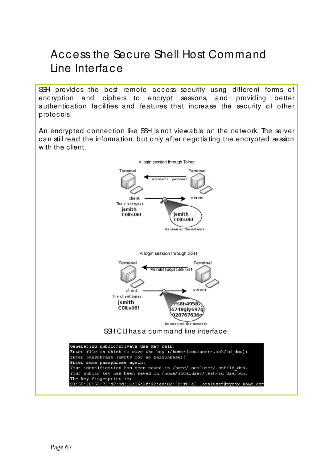 Compex Systems WPE53G manual Access the Secure Shell Host Command Line Interface 