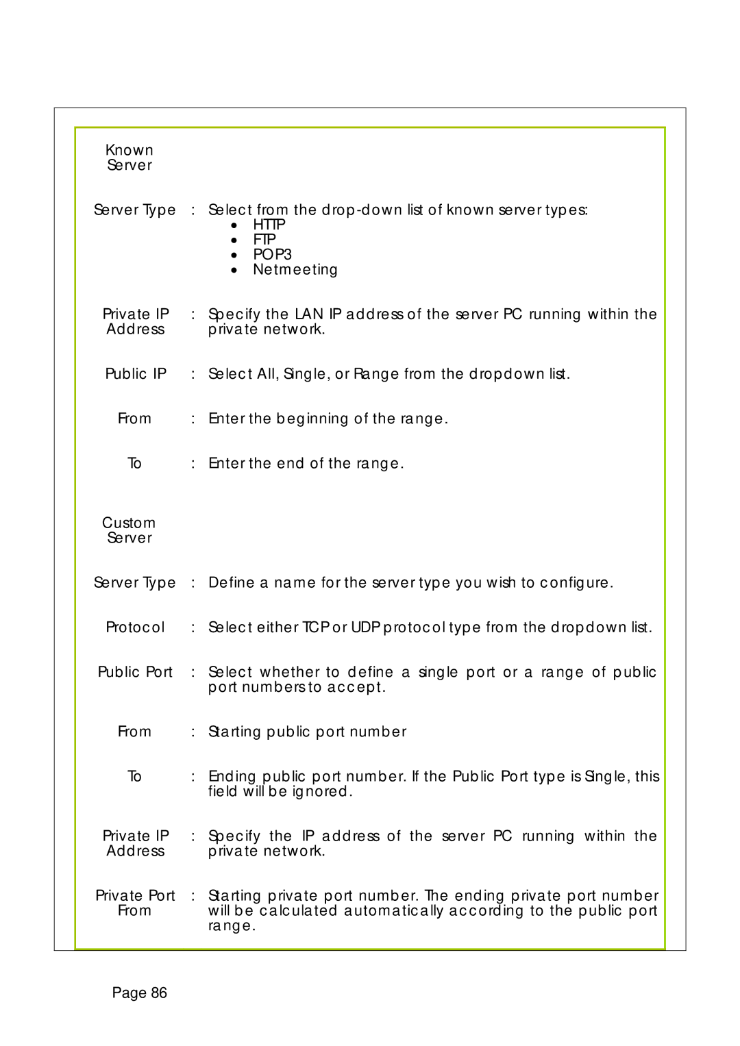 Compex Systems WPE53G manual Known Server, Custom Server 