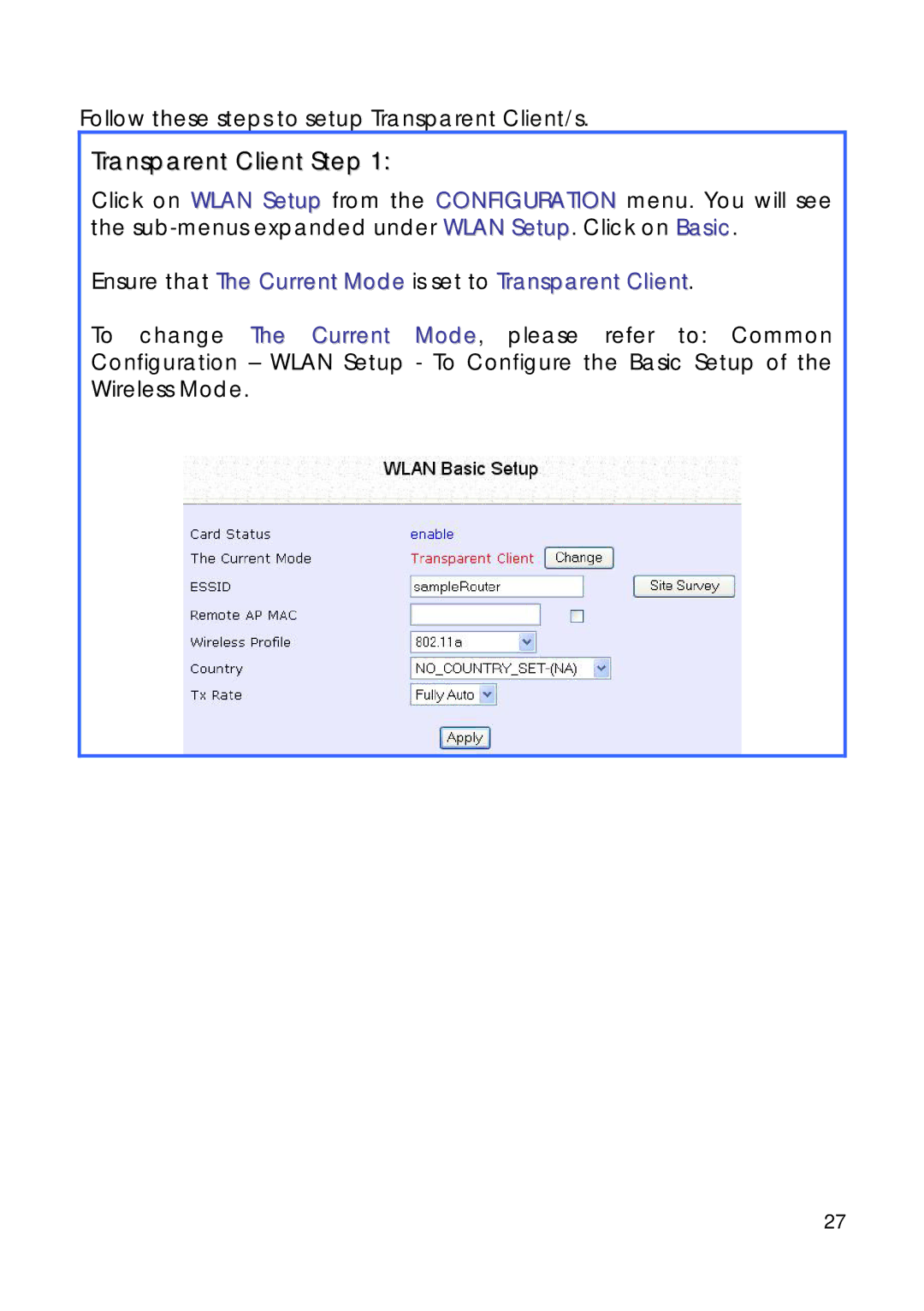 Compex Technologies 18A manual Transparent Client Step 