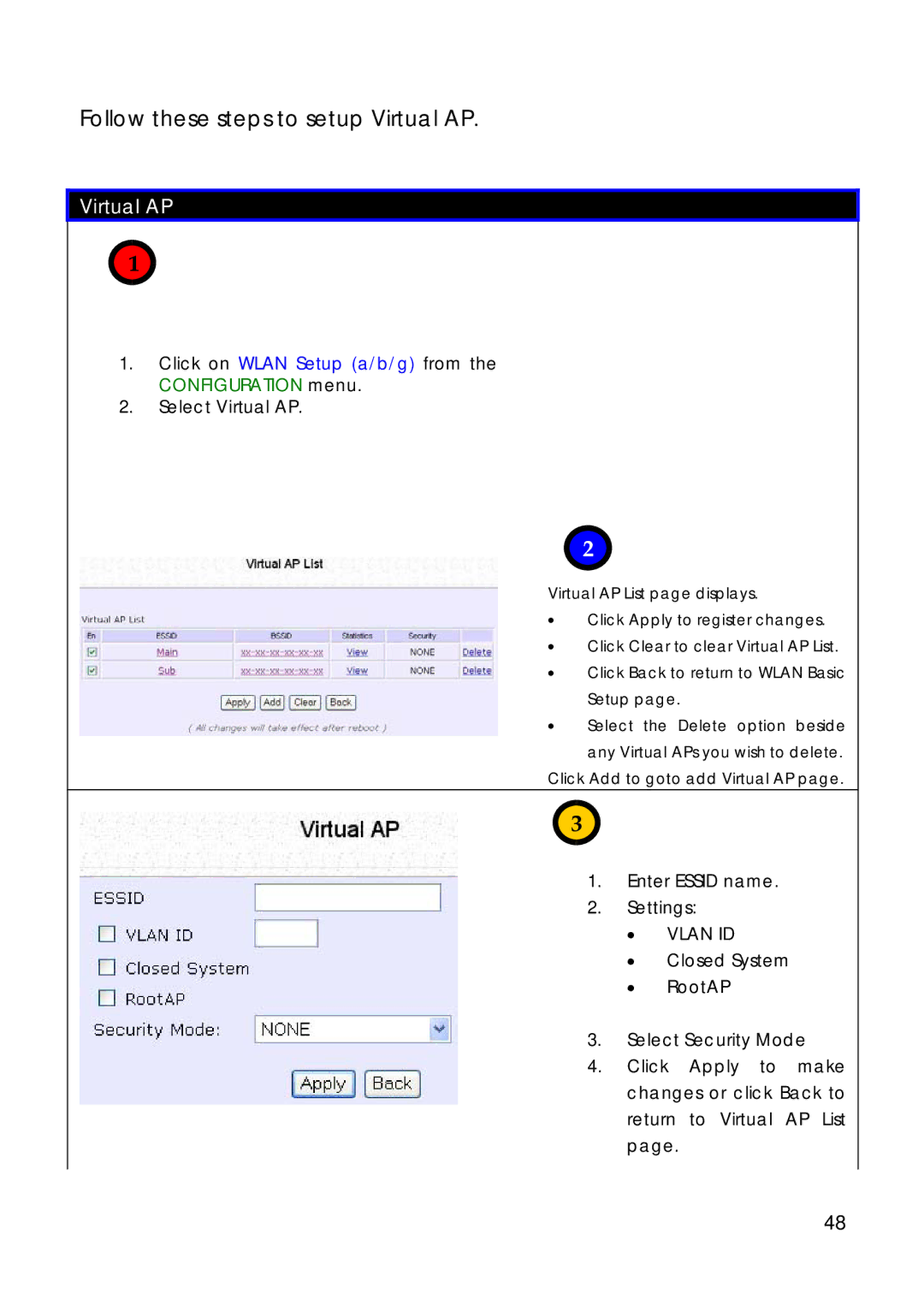 Compex Technologies 18A manual Select Virtual AP 