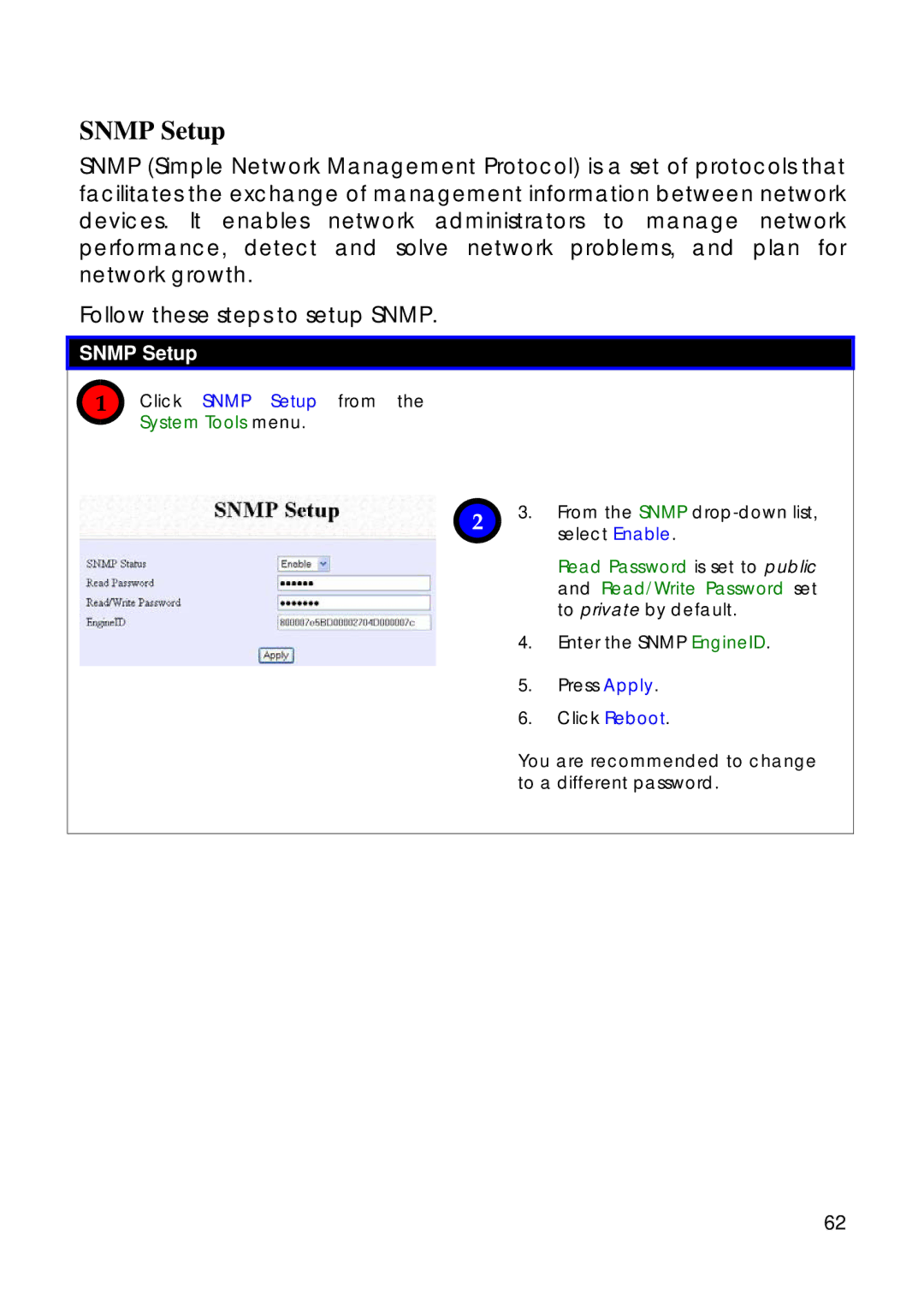 Compex Technologies 18A manual Click Snmp Setup from the System Tools menu 